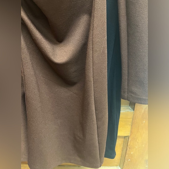 ZARA Sheska Black Stretch Dress Shirred Button Front V-neck Classic Longsleeve M - Picture 13 of 16